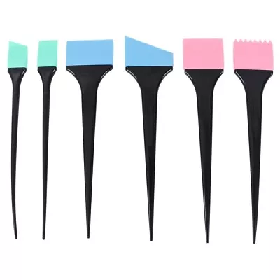  6 PCS/Set Hair Coloring Tools Silicone Spatula Turner Basting Brush Dye • £9.48