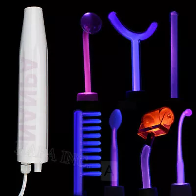 High Frequency Facial Machine Violet Glass Wand Ray Light Device Anti Acne • $49.99