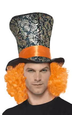 £16.49 • Buy Mad Hatter Top Hat With Hair Alice In Wonderland Fancy Dress Costume Accessory