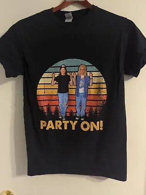 Vintage Gildan Wayne's World Party On Black Shirt Small • $25