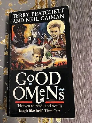 Good Omens SIGNED By Both Authors Terry Pratchett / Neil Gaiman 1991 Pb Corgi • £375