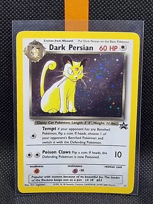 Pokemon Card - Dark Persian #17 WOTC Black Star Promo Holo - LightPlay Free Post • $44