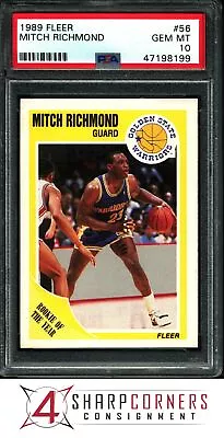 1989 Fleer #56 Mitch Richmond Rc Warriors Hof Psa 10 • $5.50