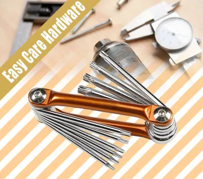 10 Pcs Torx Key Set V Folding Steel T6 - T30 Pocket Tool Temper Proof Star Keys • $9.88