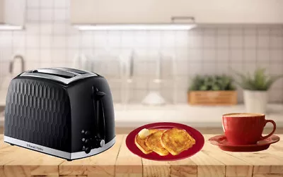 £23.99 • Buy Russell Hobbs Honeycomb 2 Slice Toaster Extra Wide Slots High Lift Black - 26061