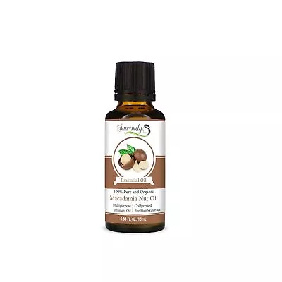 Macadamia Nut Oil | Essential Oil 100% Pure Organic  Massage Hair And Skin 10ML • £2.95