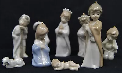 LLADRO 9 Piece Mini Nativity Ornaments Holy Family Three Kings & Holy Shepherds • $99.95