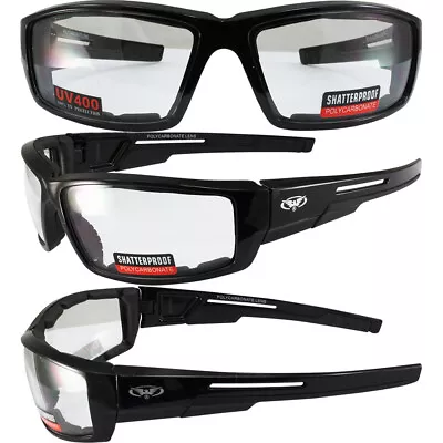 Sly Padded Motorcycle Night Riding Glasses Clear Shatterproof By Global Vision • $15.99