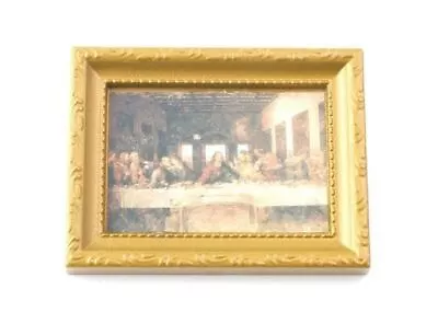 Dolls House Last Supper Picture In Gold Frame 1:12 Miniature Religious Accessory • $2.47