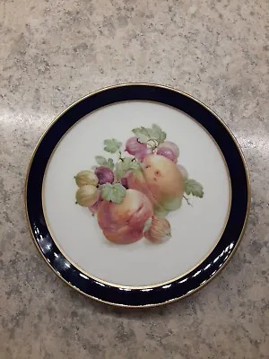 Echt Cobalt Bountiful Fruit Plate 7.5  Bavaria Golden Crown • $7.50