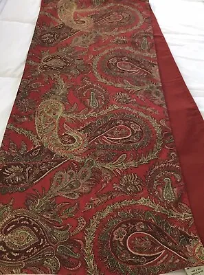 Pottery Barn Table Runner 18x90 Cotton & Linen Paisley Red Green Multi Preowned • $25.25