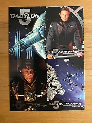 Babylon 5 - 1995 Fleer Ultra - Uncut 4-card Promo Sheet - 5x7 • £1.92