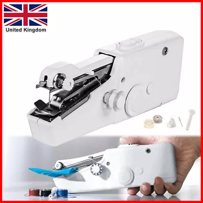 Mini Sewing Machine Handheld Cordless Hand Held Portable Easy Home Stitch Sew UK • £7.59