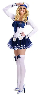 Sexy High Seas Nautical Naval Sailor Tutu Dress 4 Pc Costume S/m Fw120424sd • $32.90