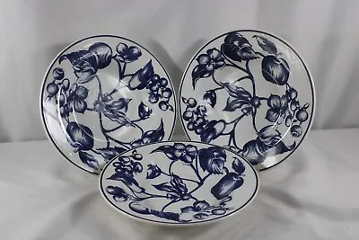 La Primula SRL Set 3 Rimmed Soup Bowls Quadrifoglio Blue Fruit • $24.99