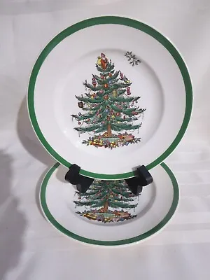 Set Of 2 Spode Christmas Tree Dinner Plates S3324E 10 1/2  • $19.36