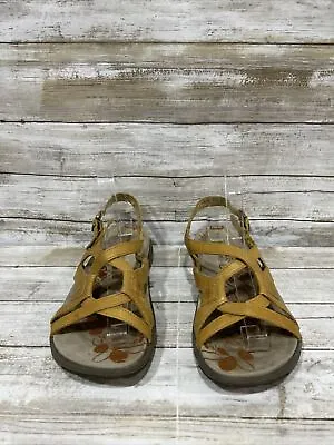 Merrell Agave 2 Lavish Spruce Yellow Leather Women Slingback Sandals J62316 Sz 7 • $39.77