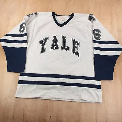 Vtg Yale University Bulldogs Conroy #66 Hockey Jersey LARGE Usa Made Ivy League • $148