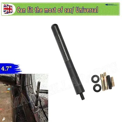 Car Carbon Radio Aerial 4.7  Bee Sting Mast Antenna Ariel Arial Black Stubby UK • £3.48