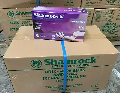Shamrock Latex Hand Gloves CASE 1000 Pcs 10 Boxes 100ct/box XS S M L 60600  • $58