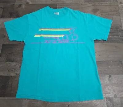 Vintage Hanes Beefy-T Hennepin Parks Tour De French Cyclist Graphic T-Shirt Sz L • $24.99