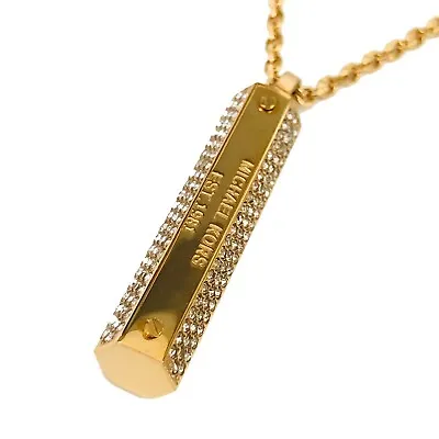 Auth NEW Michael Kors Gold New Crystal Bar With Pave Crystals Necklace  Dust Bag • $47.60