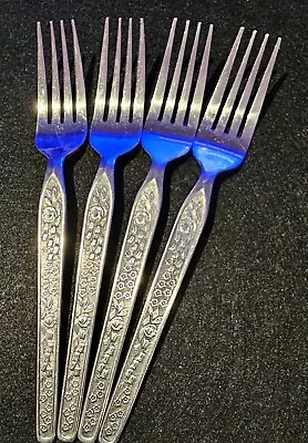 1960's Vintage Cutlery X 4 Forks - Flowered- Made In Korea • $20