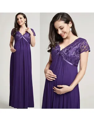 Beautiful Maternity Purple Lace Detail Bridesmaids Dress Occation Dress  • £20