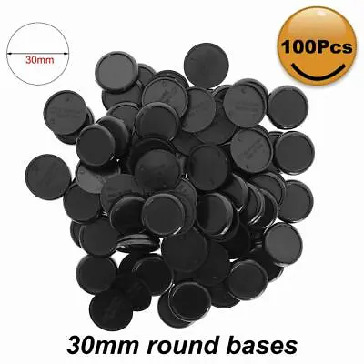 100pcs 30mm Lipped Round Model Bases For Gaming Miniatures Plastic Wargames • $13.88