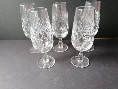 £14.50 • Buy Set Of 5 Royal Doulton Crystal Cut Champagne Glasse/Flutes