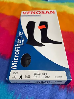 VENOSAN Compression Sock Small 15-20 MmHg Below Knee Brown MC79007 Closed Toe • $24.95