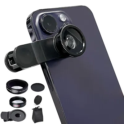 Universal 3in1 Wide Angle Fish Eye Macro Clip On Camera Lens Kit For Smart Phone • $9.99