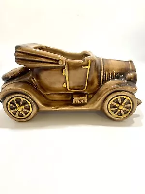 Vintage McCoy Antique Car  Excuse My Dust  Heavy Planter Automobile Brown • $9.99