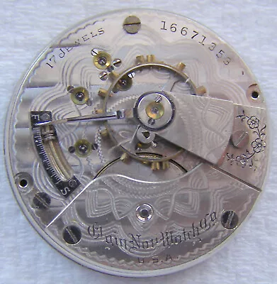 18S Elgin 17J Open Face Pocket Watch Movement Only • $9.99