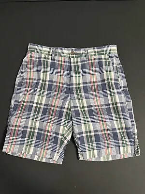 J Crew 30 Adult Chino Shorts Madras Plaid 9” Inseam Preppy Casual Mens • $12.99