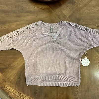 Misia Pale Pink Spring 3/4 Sleeve Shrug Style Sweater Large Great With Jeans • $12