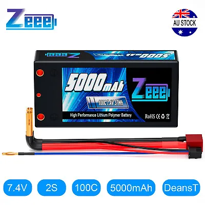 Zeee 7.4V 100C 5000mAh 2S Lipo Battery Shorty Deans Plug For RC Car Truck Boat • $48.99