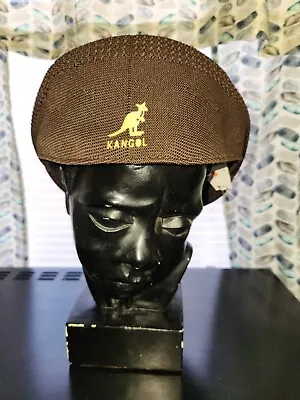 NWOT DEADSTOCK Vintage Kangol Made In England Brown Tropic Mesh Knit Hat Cap L • $19.99