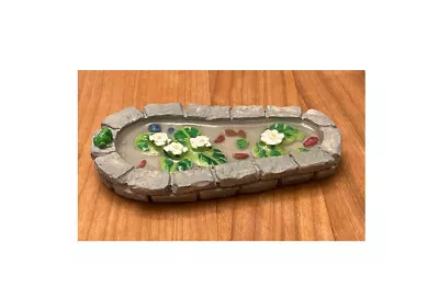 Fairy Garden Pond With Flowers Tiny Frog By A Pond Miniature Water Feature • $7.99