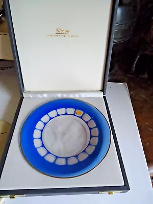 Moser Glass Blue Plate 1972 Mother's Day Limited Edition Czech Bohemian W/ Case • $20