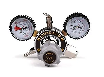 TRIPlEJ Professional Home Brew CO2 Regulator Dual Gauge Beer Brewing Push In & B • £41.30