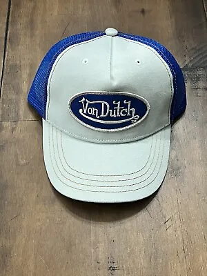 NWOT Vintage Von Dutch Kid’s Adjustable Tan Blue Trucker Hat One Size • $5