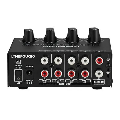 LYNEPAUAIO 1 In 4 Out Signal Distributor RCA Stereo Audio Amplifier Amp T1Z9 • $52.76