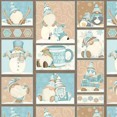 44 X 36 Flannel Gnome Patchwork I Love Sn’Gnomies Henry Glass Christmas 100% Cot • £11.52