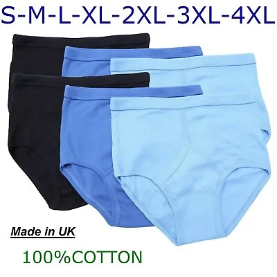 6X Men's Y-Fronts Underpants 100% Pure Cotton UnderwearWhite & Colour S To 4XL • £12.99