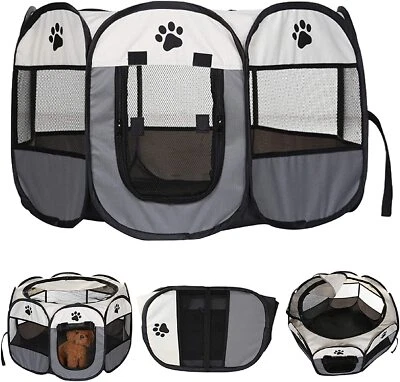 £12.49 • Buy UK Large Portable Pet Dog Cat Playpen Tent Oxford Fabric Fence Kennel Cage Crate