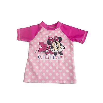 Disney Minnie Mouse Swimsuit Girl’s Rash Guard Shirt Tankini Set Size 3T Pink • $9.99