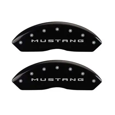 MGP Caliper Cover W Bar And Pony Engraving 4 PC Kit Black For 15-22 Ford Mustang • $299