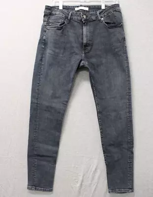 Zara Mens Skinny Jeans Blue Denim Slim Fit Zip Fly Mid-Rise Size 34 • $25