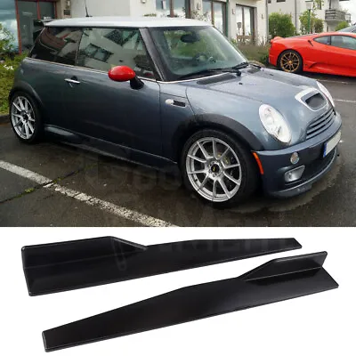 For MINI COOPER S R53 Car Side Skirt Body Splitter Spoiler Extension Gloss Black • $26.23